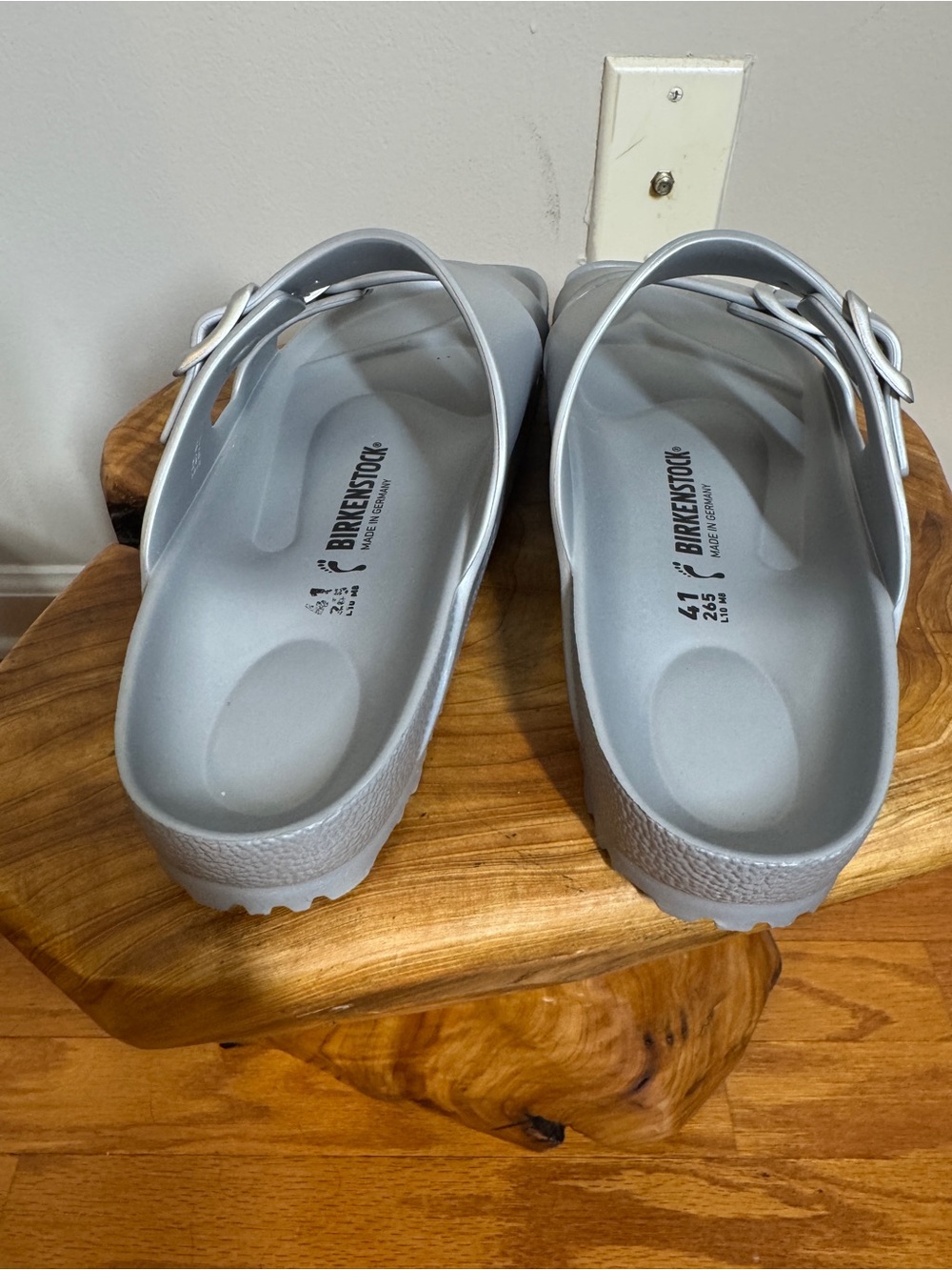 Birkenstock Arizona EVA metallic silver Women's Sandals EU 41 Sz. 10 - Picture 11 of 12